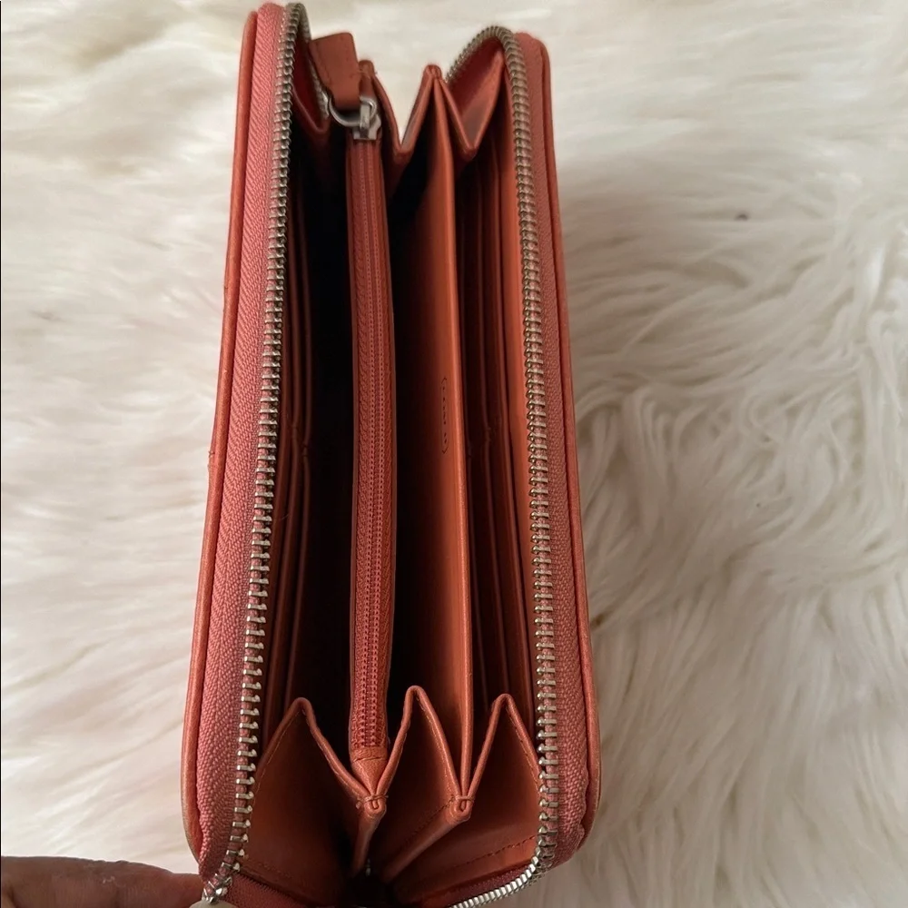 Coach Orange Leather Wallet